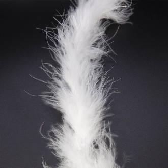 Пуховая нить из индюшиного пуха №2 боа 2 м (+-14,5 г) 10 см нить 3 мм Белый