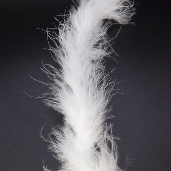 Пуховая нить из индюшиного пуха №2 боа 2 м (+-14,5 г) 10 см нить 3 мм Белый