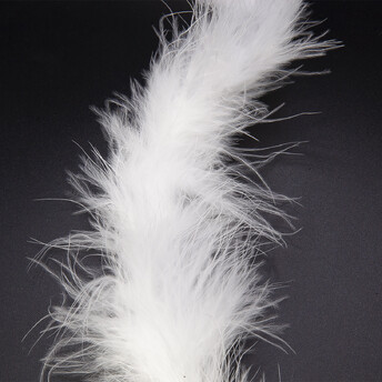 Пуховая нить из индюшиного пуха №1 боа 2 м (+-19 г) 13 см нить 3 мм Белый