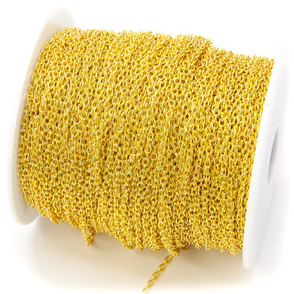 Цепь для рукоделия 2,1х3х0,6 мм Золото яркое 1 метр