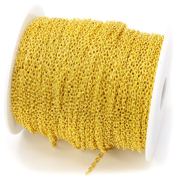 Цепь для рукоделия 2,1х3х0,6 мм Золото яркое 1 метр