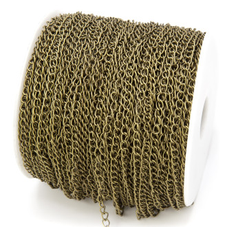 Цепь для рукоделия 3,8x5,5х0,8 мм Бронза 1 метр