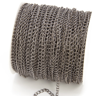 Цепь для рукоделия 3,8x6х0,8 мм Черный Никель 1 метр