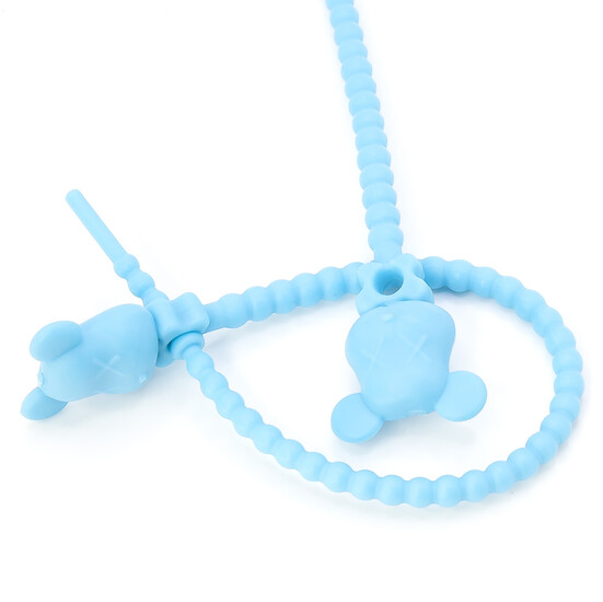 Стяжка силиконовая Мишка со стопом 20 см Голубой