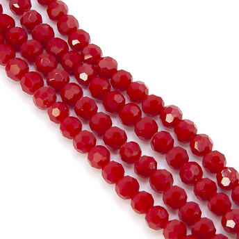 Бусины хрусталь огранка шар 6 мм Ø 1 мм +-50 см (+-95 шт.) Красный