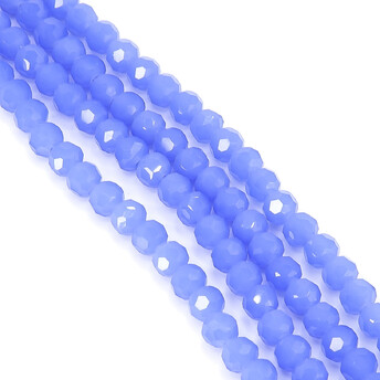 Бусины хрусталь огранка шар 6 мм Ø 1 мм +-50 см (+-95 шт.) Голубой небесный