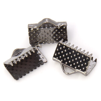 Окончание зажим для лент 10х7 мм Черный Никель +-50 шт.