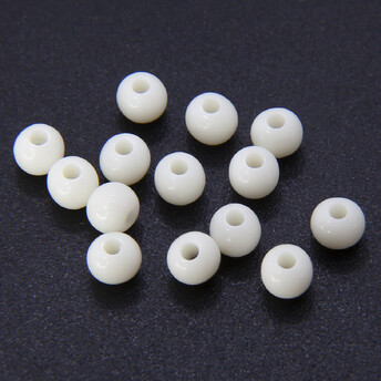 Намистини Куля пластик 4 мм Ø 1 мм +-25 г (±750 шт.) Білий