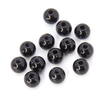 Намистини Куля пластик 4 мм Ø 1 мм +-25 г (±750 шт.) Чорний