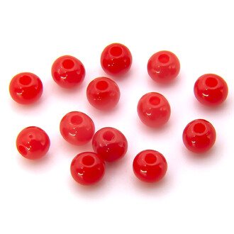 Бусины Шар пластик 4 мм Ø 1 мм +-25 г (±750 шт.) Красный