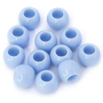 Бусины пластиковые 10 мм отверстие 4,5 мм Голубой +-25 г (+-57 шт.)