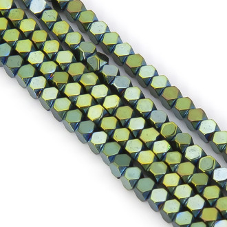 Бусины Многоугольник Гематит 2х2 мм Оливково-зеленый 40 см +-200 шт.
