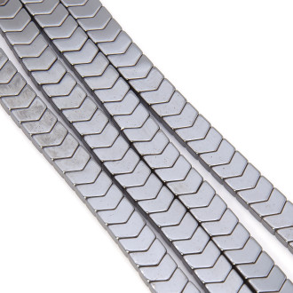 Бусины Змейка Гематит 6х2 мм Серый 40 см +-180 шт.