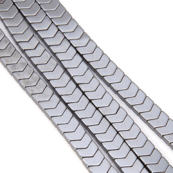 Бусины Змейка Гематит 6х2 мм Серый 40 см +-180 шт.
