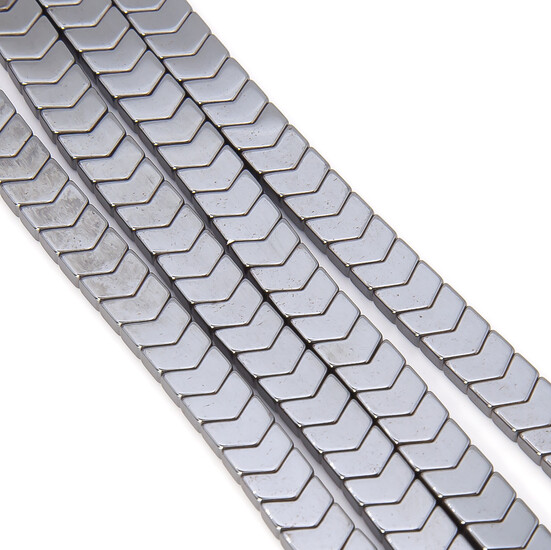 Бусины Змейка Гематит 6х2 мм Серый 40 см +-180 шт.