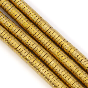 Бусины Волна Гематит 4х1 мм Золотистый 40 см +-370 шт.