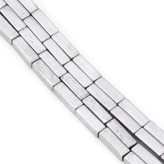 Бусины Прямоугольник Гематит 9х3 мм Серебристый 40 см +-45 шт.