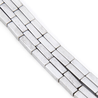 Бусины Прямоугольник Гематит 9х3 мм Серебристый 40 см +-45 шт.