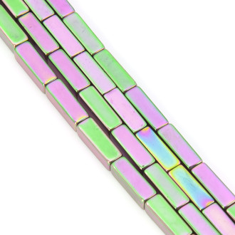 Бусины Прямоугольник Гематит 9х3 мм Радужный 40 см +-45 шт.