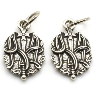 Подвеска Тризуб ЗСУ 11х18 мм 1 шт. Серебро