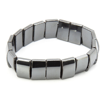 Уценка!!! Браслет из гематита магнитный пластинки 17х11х5 мм длина 20 см Серый 1 шт.