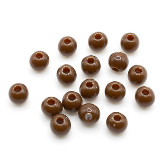 Намистини Куля пластик 4 мм Ø 1 мм +-25 г (±750 шт.) Коричневий