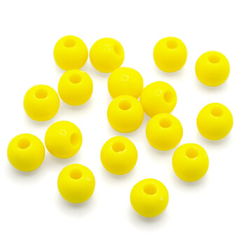 Намистини Куля пластик 4 мм Ø 1 мм +-25 г (±750 шт.) Жовтий
