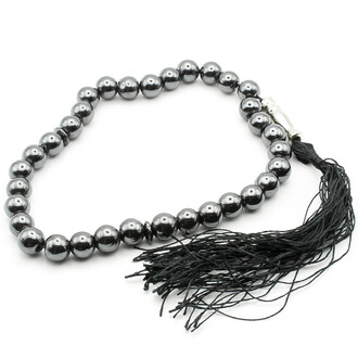 Четки гематитовые на 33 бусины 10 мм длина 19 см 1 шт.