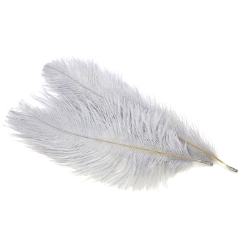 Перья страуса ЮАР 15-20 см 1 шт. Серый