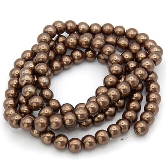 Бусины стекло под жемчуг Шар 10 мм ±90 шт. 80 см 52 Коричневый 3
