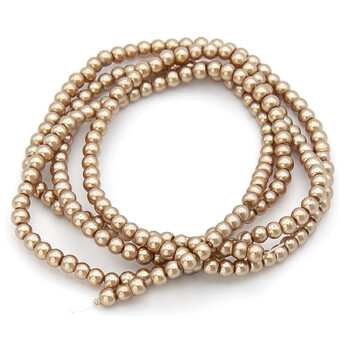 Бусины стекло под жемчуг Шар 3 мм ±210 шт. 62 см 11 Капучино