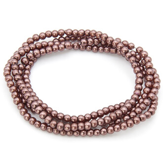 Бусины стекло под жемчуг Шар 4 мм ±210 шт. 80 см 40 Шоколадный