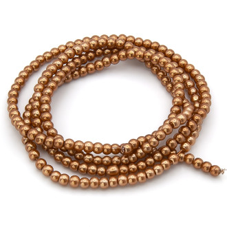 Бусины стекло под жемчуг Шар 3 мм ±210 шт. 62 см 50 Капучино 1
