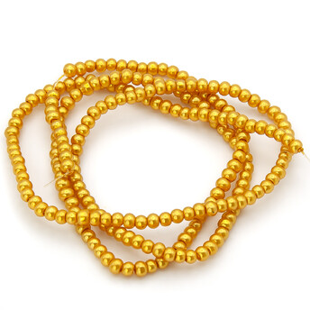 Бусины стекло под жемчуг Шар 6 мм ±140 шт. 80 см 31 Желтый 2
