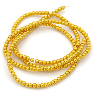 Бусины стекло под жемчуг Шар 3 мм ±210 шт. 62 см 31 Желтый