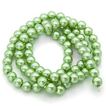 Бусины стекло под жемчуг Шар 10 мм ±90 шт. 80 см 26 Салатовый 3