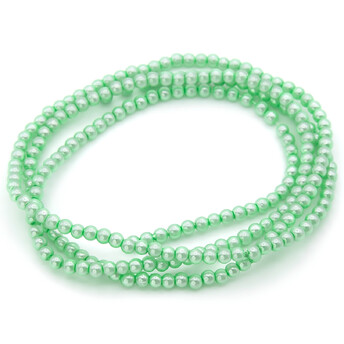 Бусины стекло под жемчуг Шар 3 мм ±210 шт. 62 см 63 Мятный