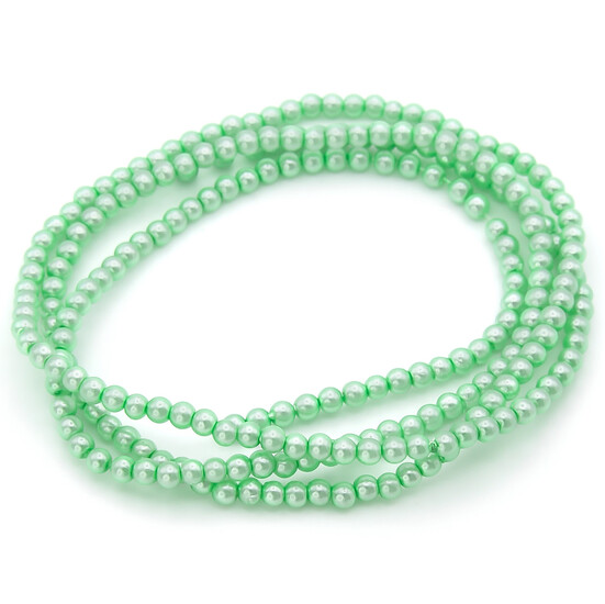 Бусины стекло под жемчуг Шар 3 мм ±210 шт. 62 см 63 Мятный
