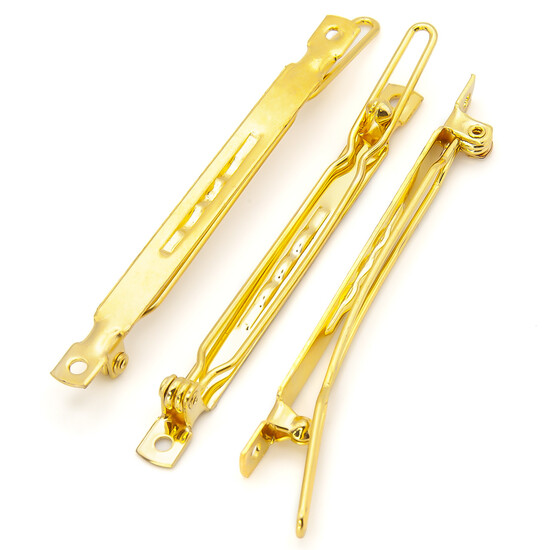 Основа для шпильки автомат прямокутна з двома отворами 60х5 мм Золото 10 шт.
