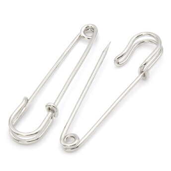 Булавка основа для броши 50х15 мм Платина 10 шт.