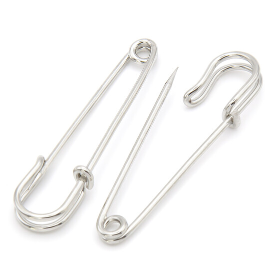 Булавка основа для броши 50х15 мм Платина 10 шт.