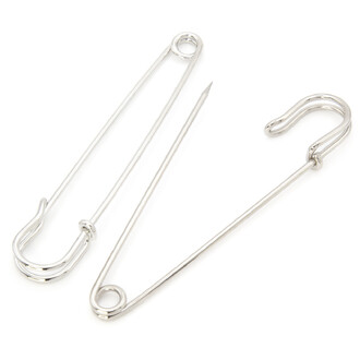 Булавка основа для броши 90х18 мм Платина 10 шт.