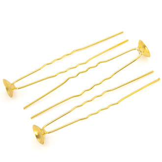 Шпилька с основой для декора 5 шт. 66 мм платформа 10 мм Золото