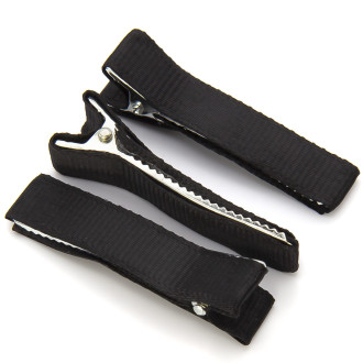 Заколка Крокодил с репсовой лентой 5 шт. 50х10 мм Черный