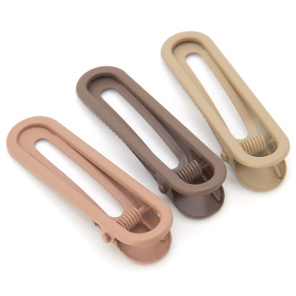 Заколка для волос Soft-touch металл 3 шт. 60х16 мм Коричневый