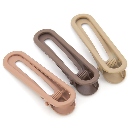 Заколка для волос Soft-touch металл 3 шт. 60х16 мм Коричневый