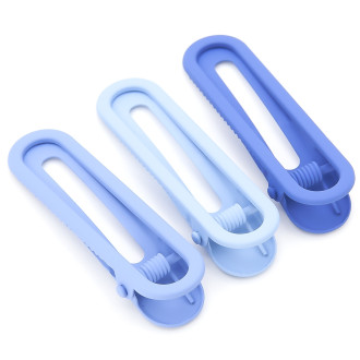 Заколка для волос Soft-touch металл 3 шт. 60х16 мм Синий