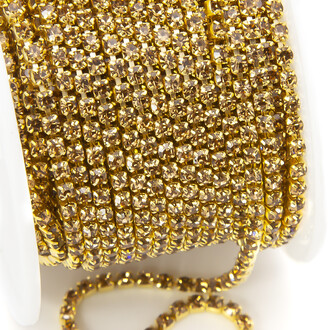 Стразовая цепь ss8 (2,5 мм) 1 м Brown gold