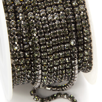 Стразовая цепь ss6 (2 мм) 1 м Swampy nickel