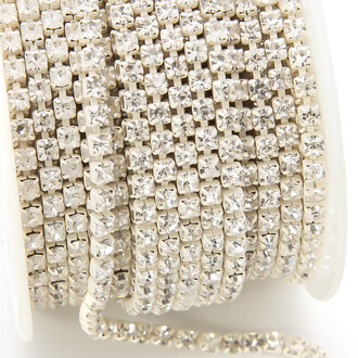 Стразовая цепь ss10 (2,8 мм) 1 м Crystal white